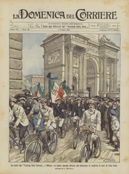 The Celebrations of the Italian Touring Club in Milan, the Parade in Front of the Simplon Arch of Thousands ?